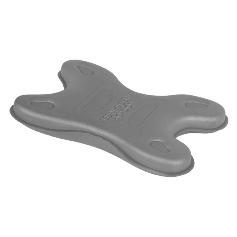 NeckHarmony Comfort Pillow in red and gray, designed for neck and shoulder pain relief with soft, supportive foam. Features ergonomic design for soothing relaxation and versatile use during travel, work, or leisure.