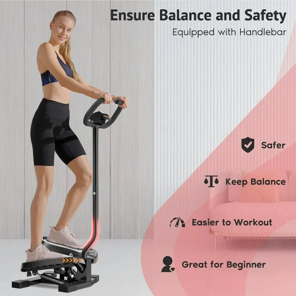 TwistClimb Stepper with Resistance Bands & Handlebar