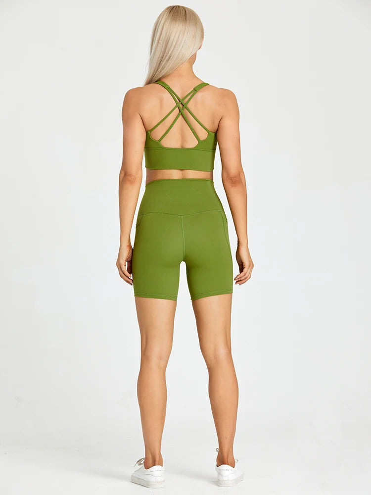 FlexMove Pocket Yoga Shorts Set