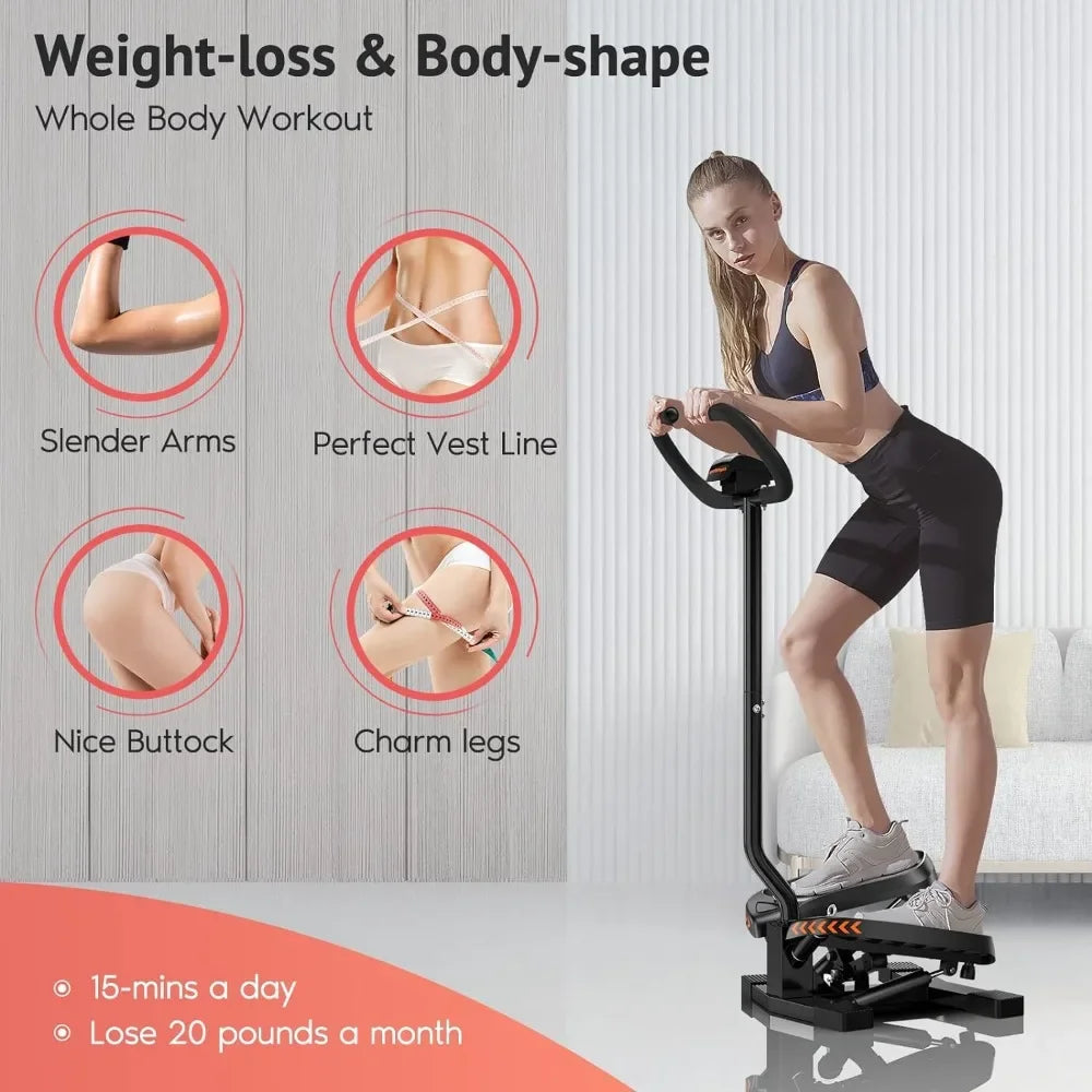 TwistClimb Stepper with Resistance Bands & Handlebar