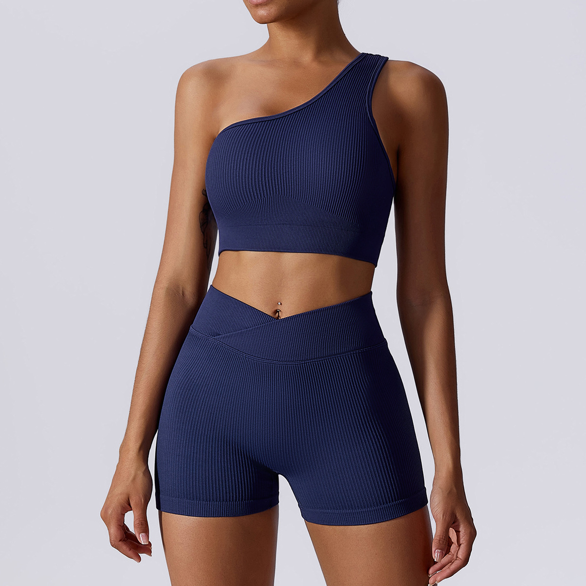 Seamless Ribbed Ensemble Yoga Set for Women