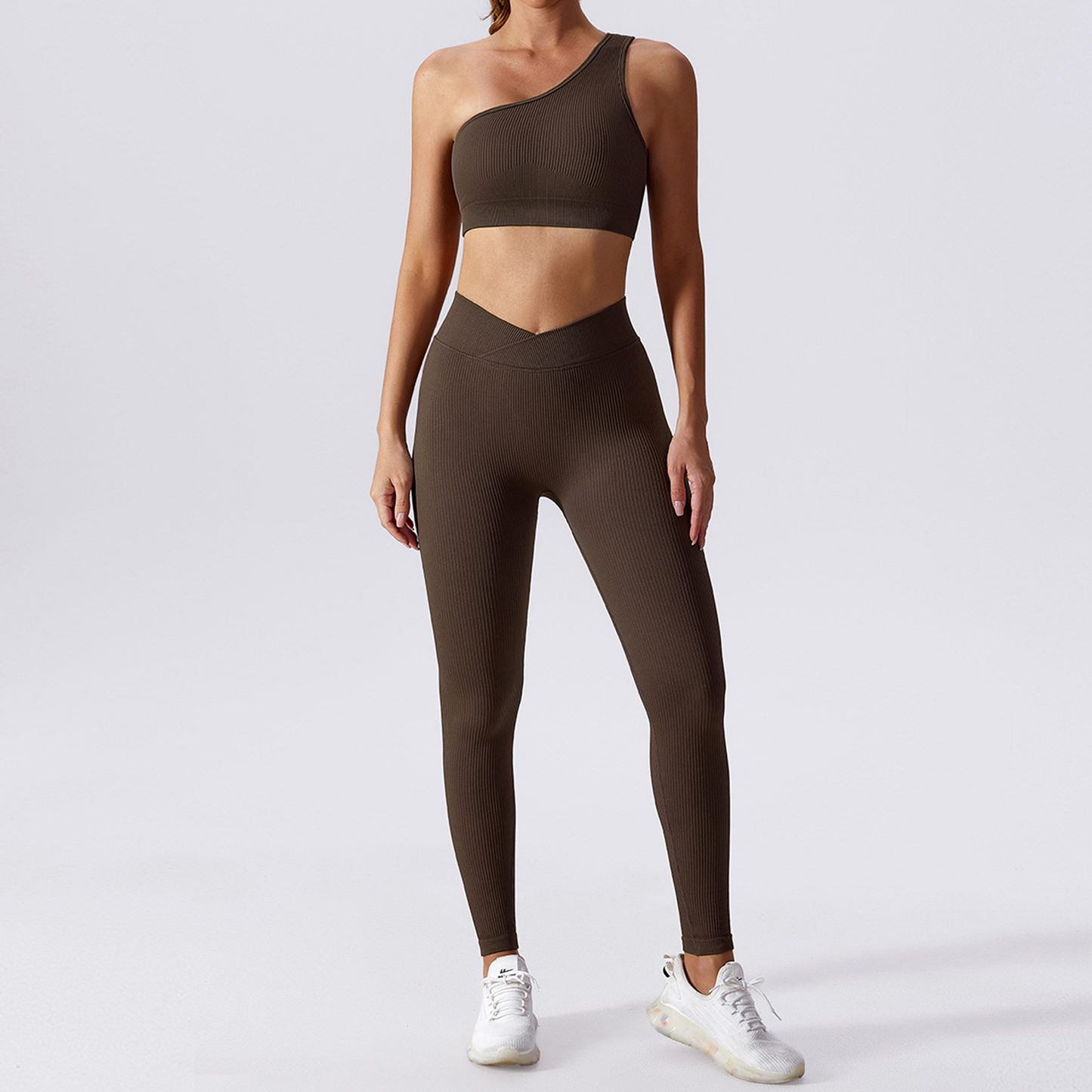 Seamless Ribbed Ensemble Yoga Set for Women
