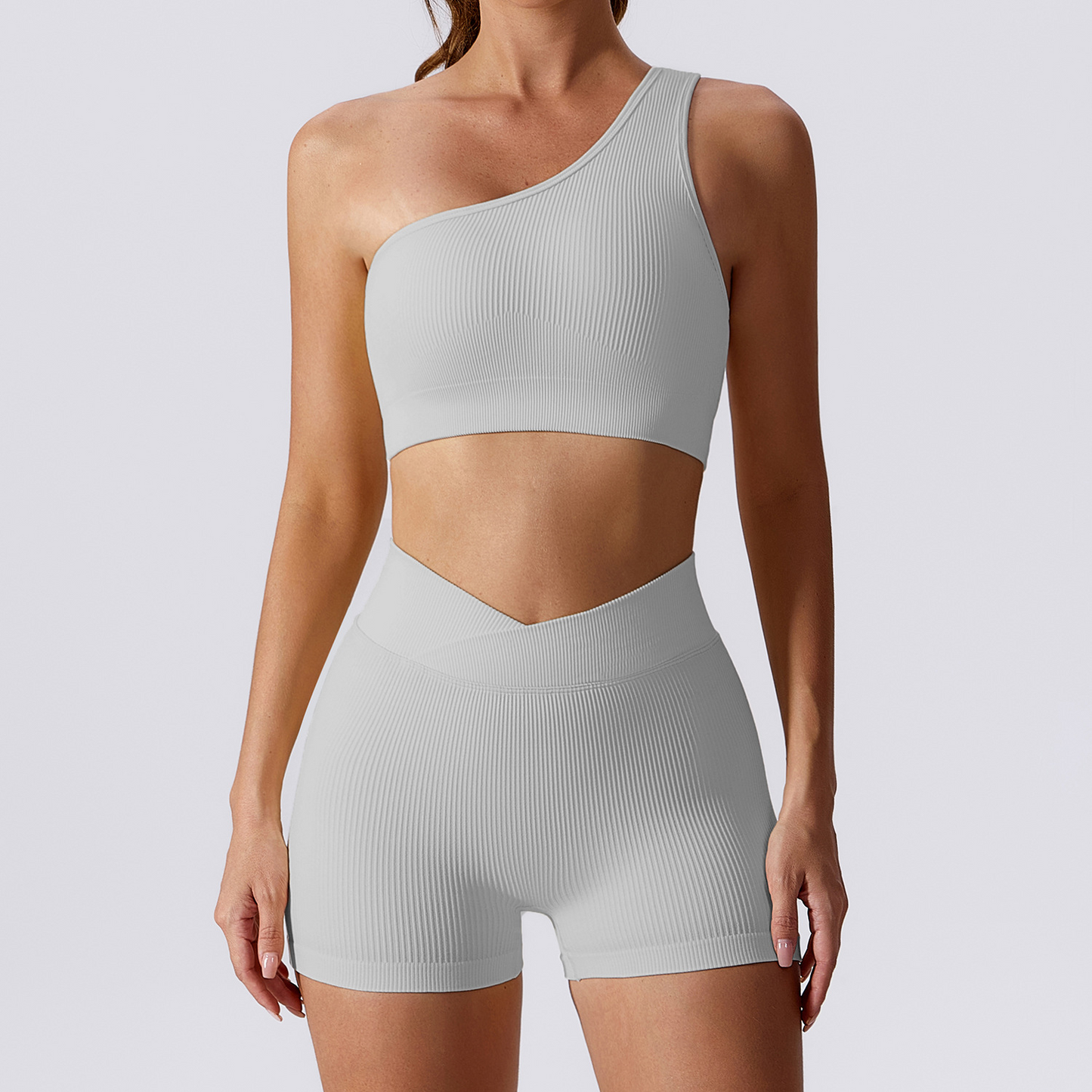 Seamless Ribbed Ensemble Yoga Set for Women