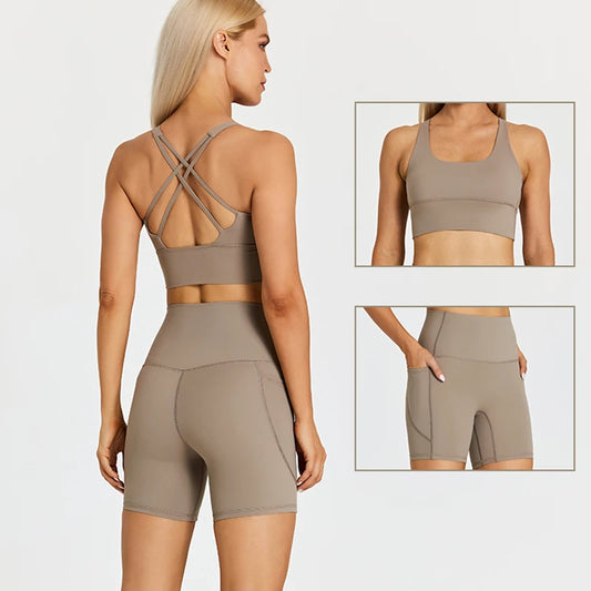 FlexMove Pocket Yoga Shorts Set