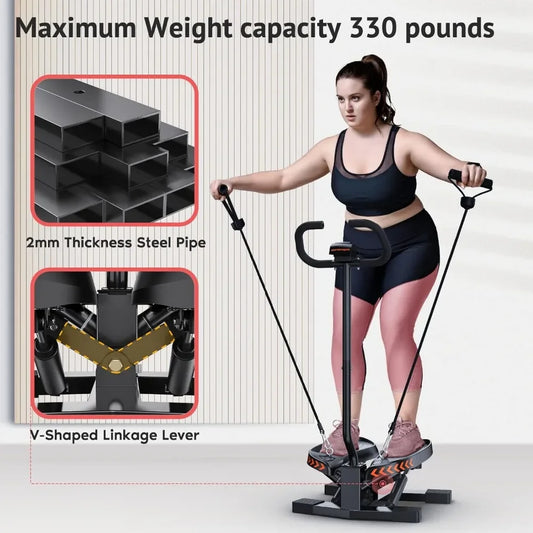 TwistClimb Stepper with Resistance Bands & Handlebar