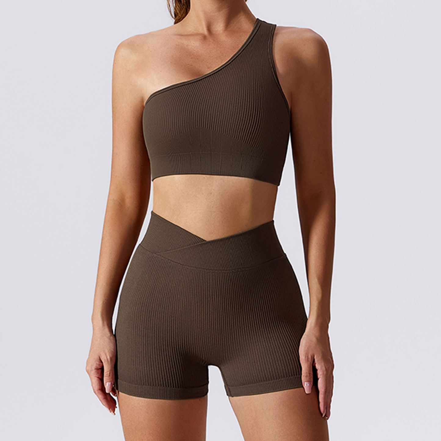 Seamless Ribbed Ensemble Yoga Set for Women