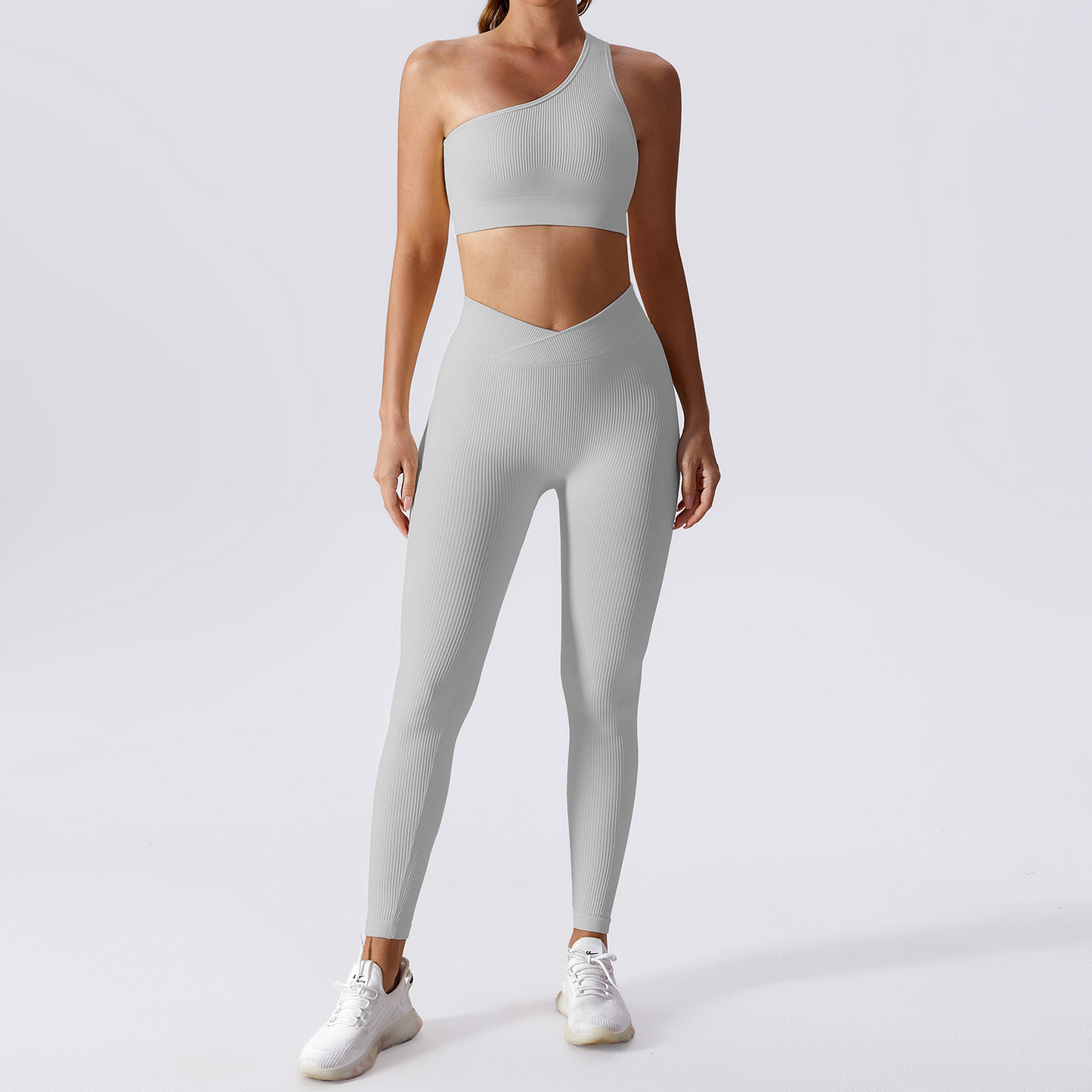 Seamless Ribbed Ensemble Yoga Set for Women