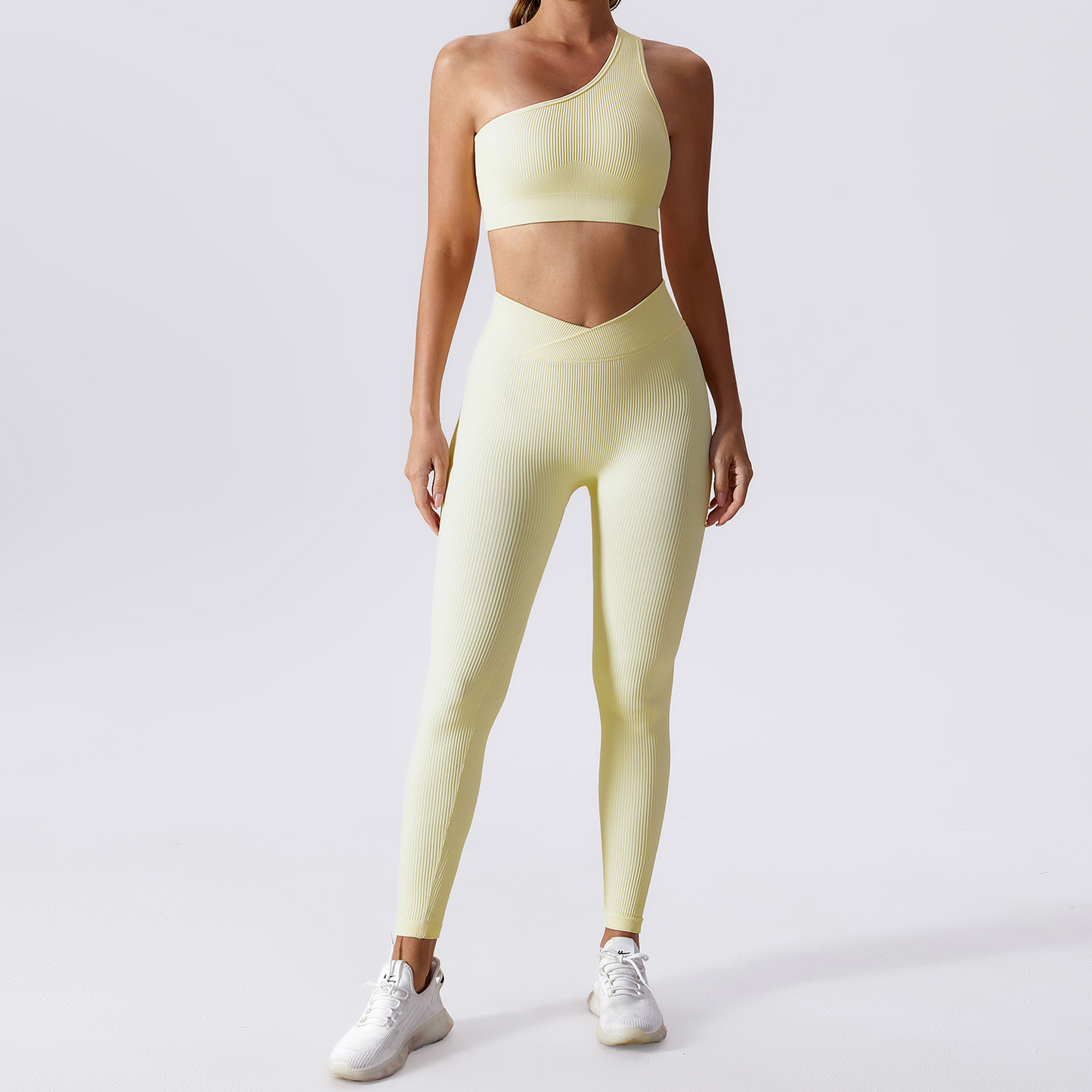 Seamless Ribbed Ensemble Yoga Set for Women