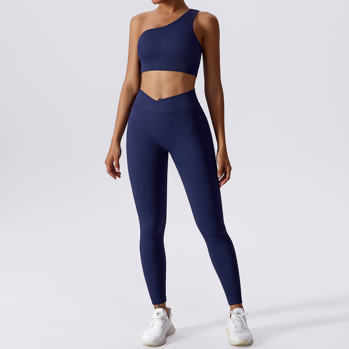 Seamless Ribbed Ensemble Yoga Set for Women